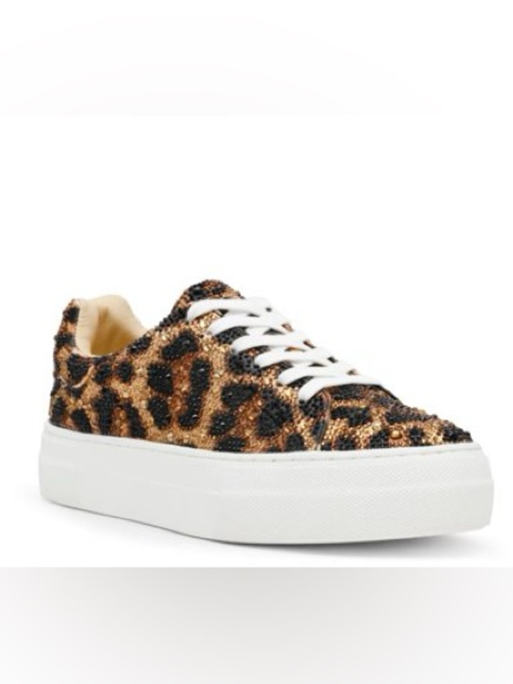Betsey Johnson Rhinestone Leopard Platform Sneakers